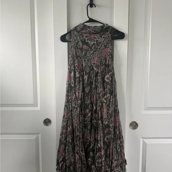 Anthropologie Black and Pink Floral Mini Dress - Picture 3 of 3